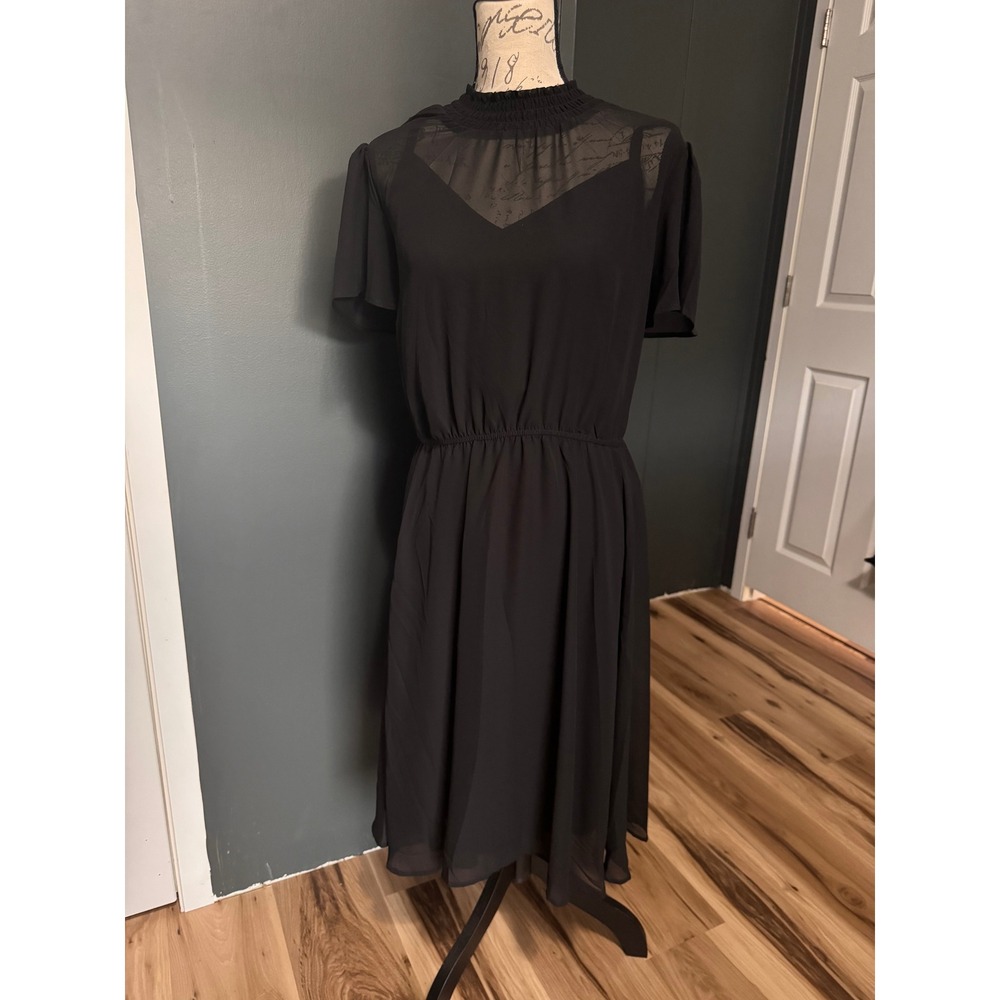 Torrid Black Mini Chiffon Dress Mock Neck Short Sleeve Plus Size 3X